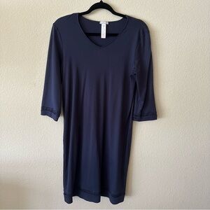 Hanro of Switzerland Navy Long sleeve Minimalist Nightgown size Small